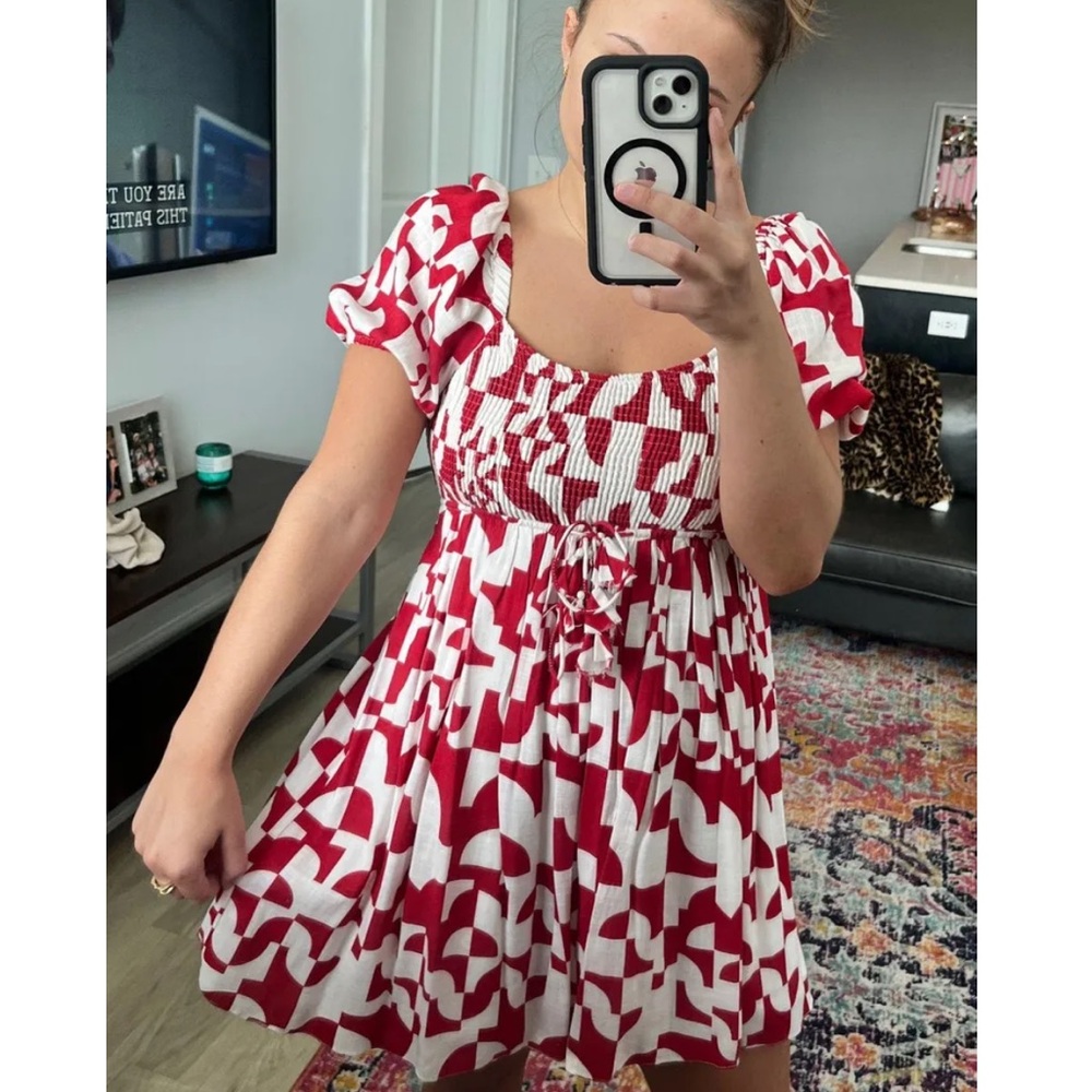 Urban Outfitters Red and White Mini Dress